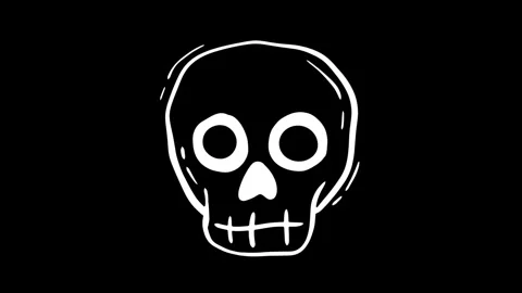 Cartoon skull face. Animation of hand dr... | Stock Video | Pond5