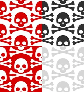 Cartoon Skull pattern set Stock-Illustration