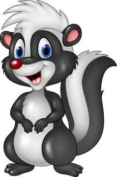 Cartoon skunk posing isolated on white background Stock Illustration