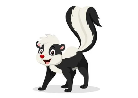 Cartoon skunk vector on white background Stock Illustration