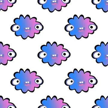 Cartoon sky seamless gradient clouds pattern for wrapping paper and fabrics Stockillustratie
