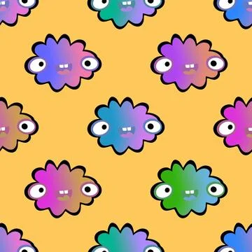 Cartoon sky seamless gradient clouds pattern for wrapping paper and fabrics 库存插图