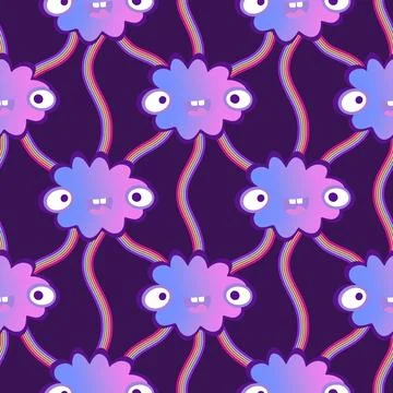 Cartoon sky seamless gradient clouds pattern for wrapping paper and fabrics Illustrazione stock