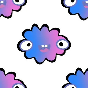 Cartoon sky seamless gradient clouds pattern for wrapping paper and fabrics Stock Illustration