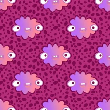 Cartoon sky seamless gradient clouds pattern for wrapping paper and fabrics Stock Illustration