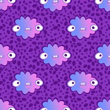 Cartoon sky seamless gradient clouds pattern for wrapping paper and fabrics 库存插图