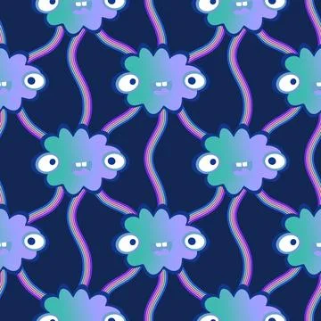 Cartoon sky seamless gradient clouds pattern for wrapping paper and fabrics 스톡 일러스트