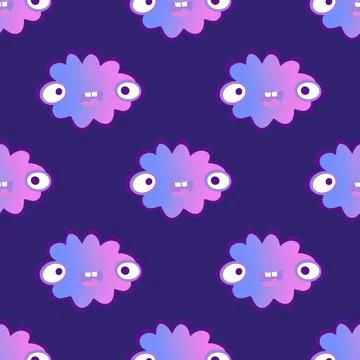 Cartoon sky seamless gradient clouds pattern for wrapping paper and fabrics Illustrazione stock