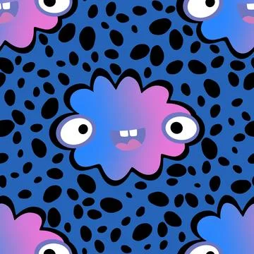 Cartoon sky seamless gradient clouds pattern for wrapping paper and fabrics イラスト素材