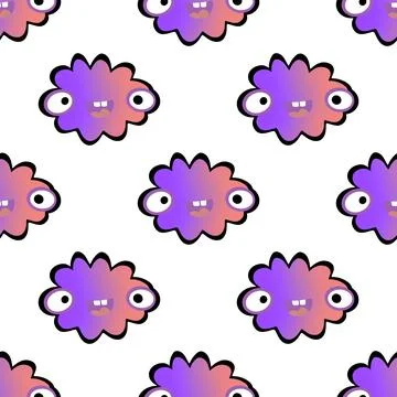 Cartoon sky seamless gradient clouds pattern for wrapping paper and fabrics Stockillustratie