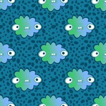 Cartoon sky seamless gradient clouds pattern for wrapping paper and fabrics 库存插图
