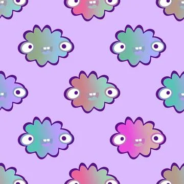 Cartoon sky seamless gradient clouds pattern for wrapping paper and fabrics イラスト素材