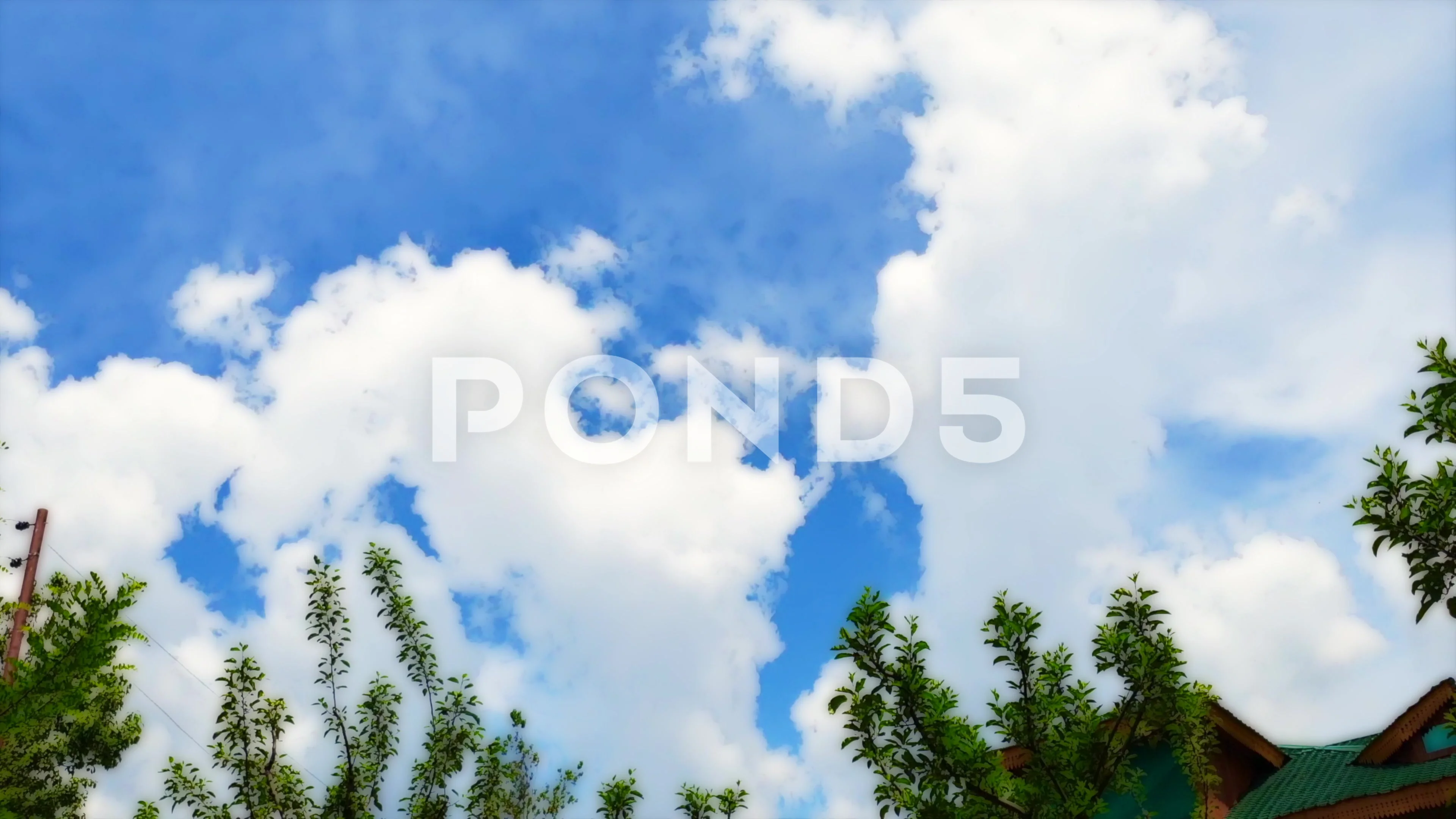 Cartoon sky Time-lapse landscape clouds ... | Stock Video | Pond5