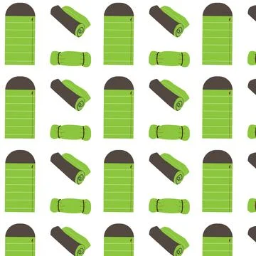 Cartoon sleeping bag pattern from three angles Stock Illustration