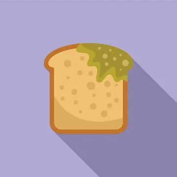 Cartoon slice of bread with avocado spread Illustrazione stock