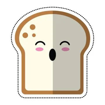 Cartoon slice bread bakery Stock Illustration