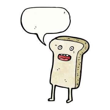 Cartoon slice of bread Stock Illustration
