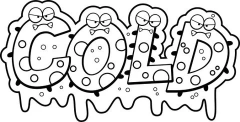 Cartoon Slimy Cold Text Stock Illustration