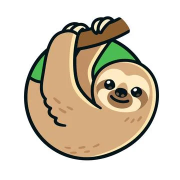 Cartoon sloth drawing in circle Illustrazione stock