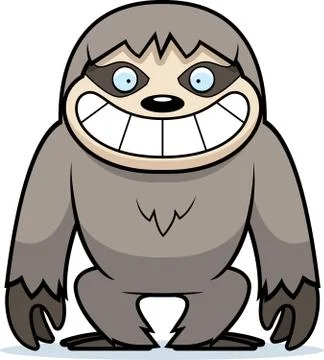 Cartoon Sloth Grin Stock Illustration