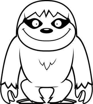 Cartoon Sloth Smiling Stock Illustration