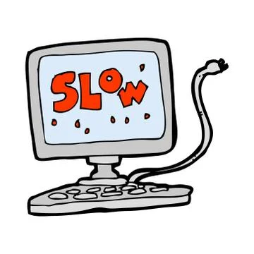 Cartoon slow computer 스톡 일러스트