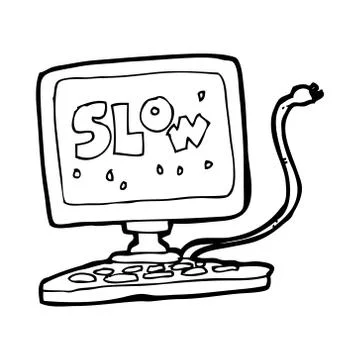Cartoon slow computer Stock Illustration