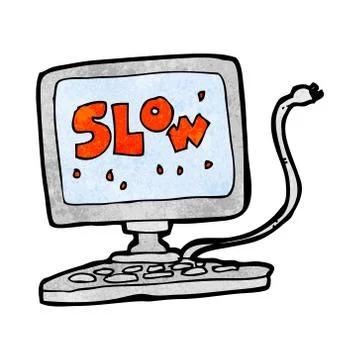 Cartoon slow computer 스톡 일러스트