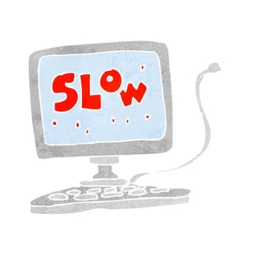 Cartoon slow computer Stock Illustration