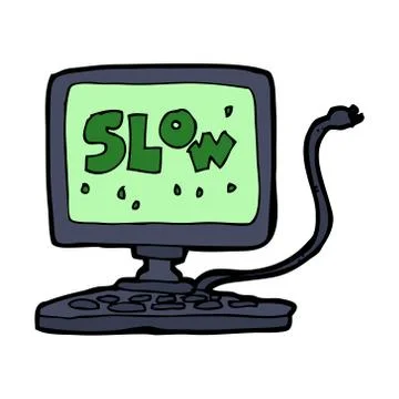 Cartoon slow computer Stock Illustration
