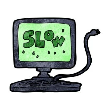 Cartoon slow computer Stock Illustration