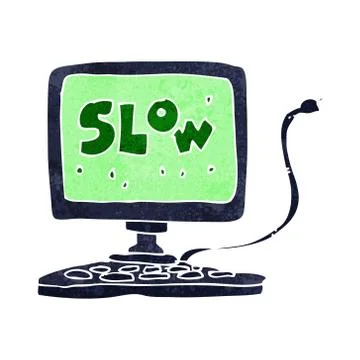 Cartoon slow computer Stock Illustration