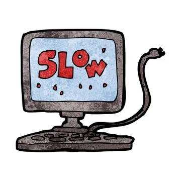 Cartoon slow computer Stock Illustration