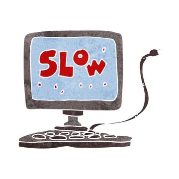 Cartoon slow computer Stock Illustration