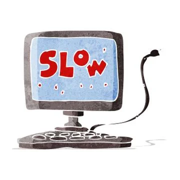 Cartoon slow computer 스톡 일러스트