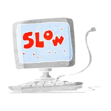 Cartoon slow computer Stock Illustration