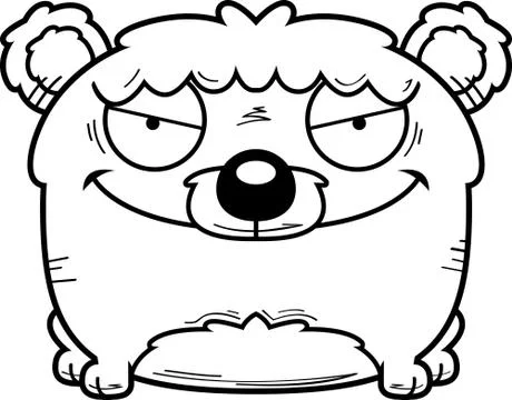 Cartoon Sly Bear Cub Stock Illustration
