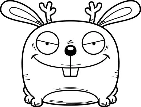 Cartoon Sly Jackalope Stock Illustration