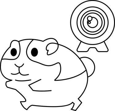 A cartoon of a small animal with a camera in front of it Stock Illustration