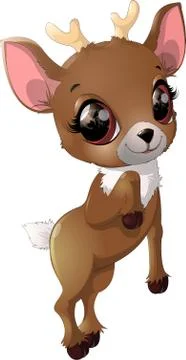 Cartoon small deer Stock Illustration