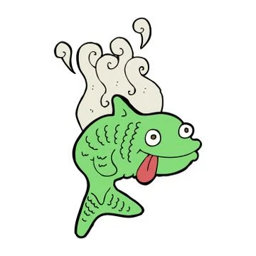 Cartoon smelly fish Stock Illustration