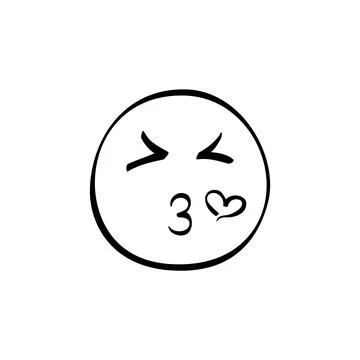 A cartoon smiley face appears with a winking eye and puckered lips, blowing a Stock Illustration