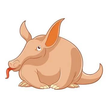 Cartoon smiling Aardvark Stock Illustration