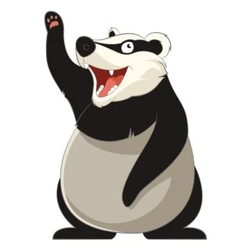 Cartoon smiling Badger Stock Illustration