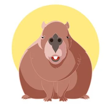 Cartoon smiling Capybara Stock Illustration