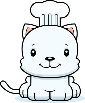 Cartoon Smiling Chef Kitten Stock Illustration