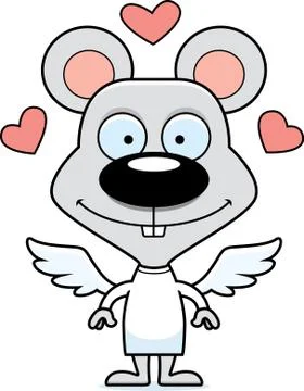 Cartoon Smiling Cupid Mouse Stock Illustration