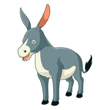 Cartoon smiling donkey Illustrazione stock