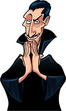Cartoon smiling dracula Stock Illustration