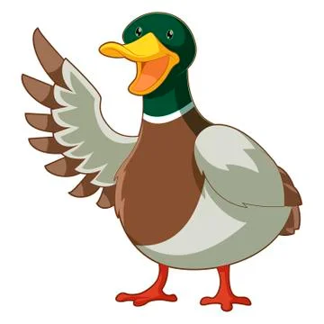 Cartoon smiling duck Stock Illustration